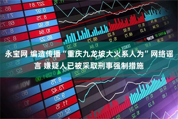 永宝网 编造传播“重庆九龙坡大火系人为”网络谣言 嫌疑人已被采取刑事强制措施