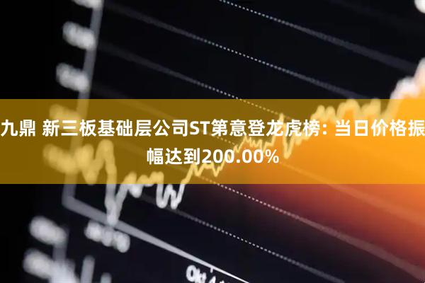 九鼎 新三板基础层公司ST第意登龙虎榜: 当日价格振幅达到200.00%